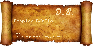 Doppler Béla névjegykártya